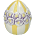 Keramikæg med blomster og striber 8,7 cm - flere varianter - assorteret