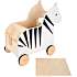 Small Foot trækdyr legetøjskasse i træ - zebra