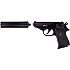 Legetøjspistol med lyddæmper PPK 276 mm