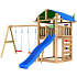 Jungle Gym Fort 2.1 legetårn inkl. Swing Module og blå rutsjebane
