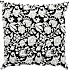 Salling pyntepude - sort og hvid med blomsterprint