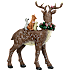 Julefigur stående dådyr med små dyr på ryggen H: 24 cm