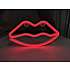 Neonskilt med læbe motiv - rød