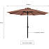 Miami parasol Ø300cm - Sort/clay brown