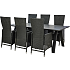New York havebord med 6 Wells havestole - sort