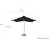Calais parasol 3x3m - sort