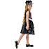 Halloween edderkoppe heks str. 140 - sort