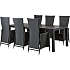 New Haven havemøbelsæt med 6 Wells stole 346 cm - sort