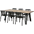 New York havebord med 6 Messina stole - sort