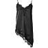 VRS dame asymmetrisk stroptop med blondekanter str. S - sort