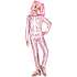 Halloween pink glimmer skelet str. 128 - pink