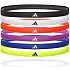 Adidas hårbånd 3-pak - sort, rød, hvid, lilla, blå og gul