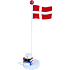 Studenter bordflag med figur H: 15 cm - hvid