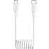 Puro USB-C til USB-C spiral kabel, 1 meter - hvid