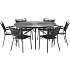 Kerteminde Ø150 nonwood havemøbelsæt med 6 stole - Sort/Antracit