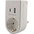 Stikadapter med USB - hvid