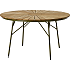 Kerteminde teak havebord Ø130 cm, Grønt stel