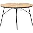 Kerteminde teak bord Ø110cm, antracit stel med 4 Mood stole