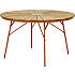 Kerteminde teak havebord Ø130cm - orange stel