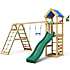 Jungle Gym Patio legetårn komplet inkl. klatremodul og grøn rutsjebane