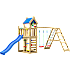 Jungle Gym Nomad med klatrestativ og blå rutsjebane