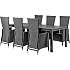 Lakewood havemøbelsæt med 6 Wells stole - sort