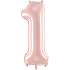 Folieballon "1" 72 cm - lyserød