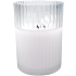 LED lys i glas med riller H: 10 cm - hvid