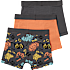 VRS børne 3-pak boxershorts str. 122/128 - grå/orange