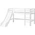 Spiloppe halvhøj seng med rutsjebane 70x160 cm - hvid og beige