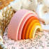 Regnbue stabeltårn i silikone Sunset - lyserød