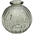 Rund rillet vase H: 8 cm - grøn