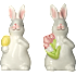 Hvid porcelænskanin 10,7 og 11,5 cm - flere varianter - assorteret