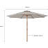 San Diego parasol med snoretræk Ø:350 cm - beige