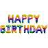 Folieballon "Happy Birthday" - multifarvet