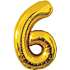 Folieballon "6" 86 cm - Guld