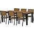 Canberra havemøbelsæt med 6 Carlton stole - teak look