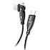 SBS vinklet flexi ladekabel 1 meter - sort