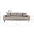 3 personers loungesofa - stone