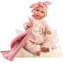 Llorens dukke med rosa sutteklud 42 cm