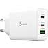 J5 USB-C og USB-A GaN oplader 65 W - hvid