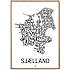 Sjælland, byer - 50x70 cm