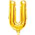 Salling bogstav folieballon "U" H: 35 cm - Guld