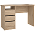 Function Plus skrivebord med 3 skuffer - trælook