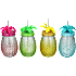 Ananas glas med låg og sugerør - 400 ml - flere varianter - assorteret