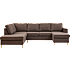 Oslo højrevendt U-sofa - brun