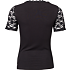 VRS dame rib T-shirt med blondeærmer str. S - sort