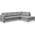 Oslo højrevendt open-end sofa - lysegrå