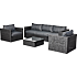 PISA LOUNGESOFA M. 2 STOLE, SOFA OG BORD - SORT