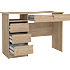 Function Plus skrivebord med 4 skuffer - trælook